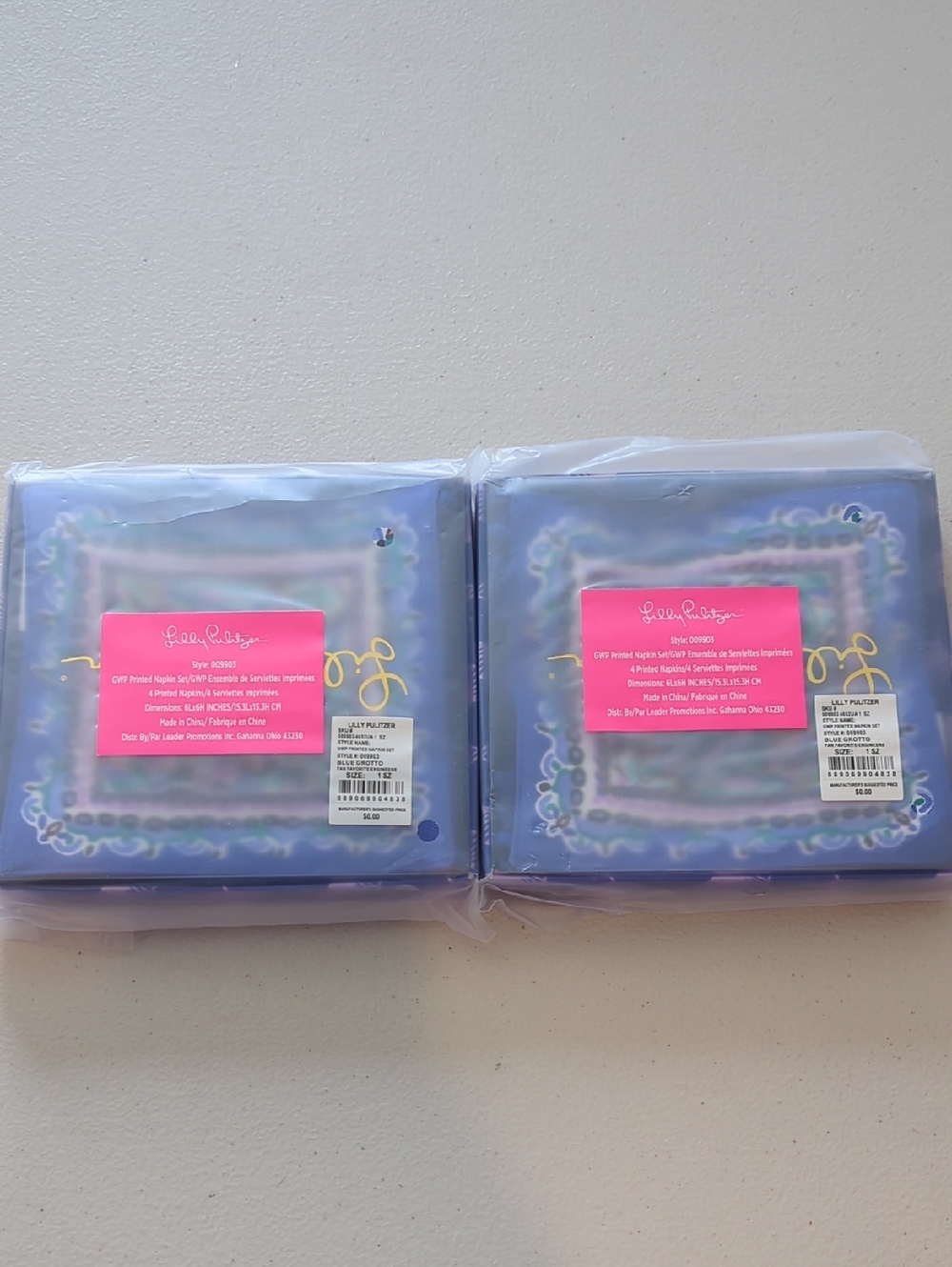 NWT BUNDLE Lilly Pulitzer GWP Printed Napkin Set (Lot of 2 Sets / 8 Napkins)